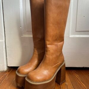 Dolls Kill Brown Platform Boots
